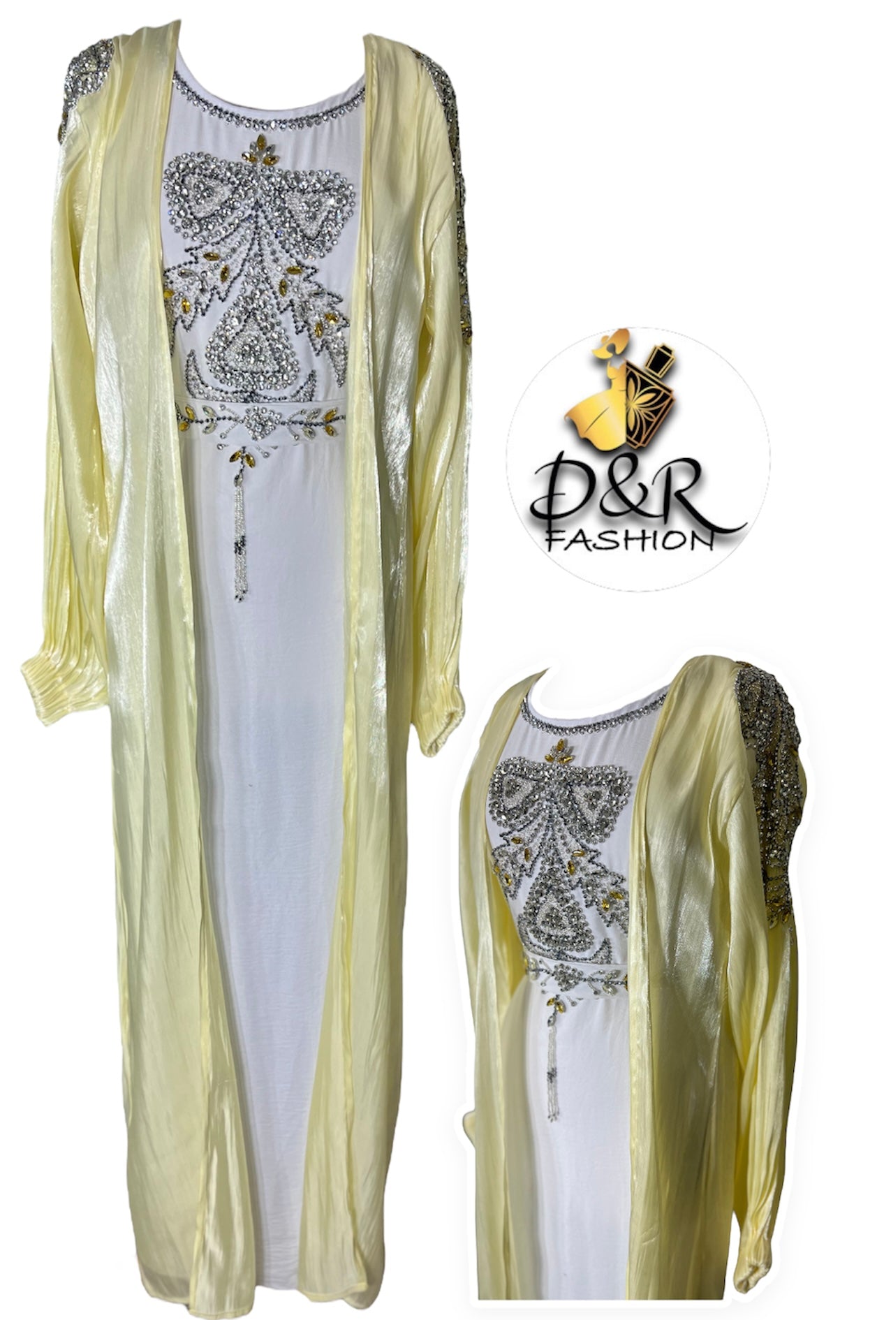 Elegantly Designed Dubai Abaya - High-Quality 2-Piece Sheer Set