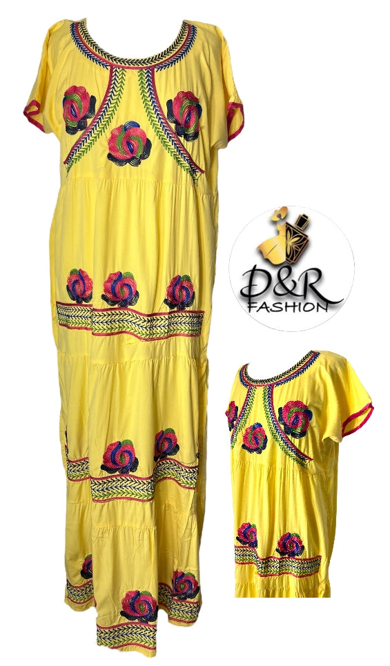 Elegant Corduroy Jalabiya with Floral Embroidery for Radiant Summer Style