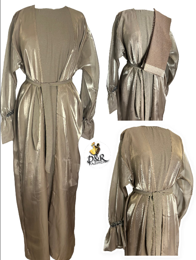 Chic Sheer Abaya Set - Elevate Your Elegance