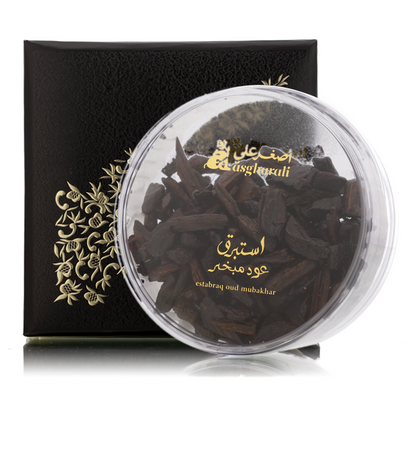 Estabraq Oud Mubakhar by Asgharali – Luxurious 30g Bukhoor from Dubai